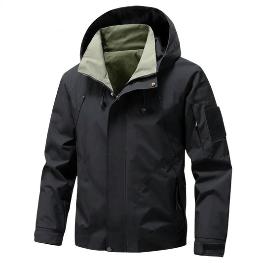 Veste utilitaire à capuche pour homme avec doublure contrastante 1