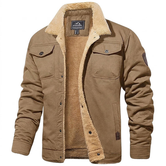 Veste utilitaire pour homme doublée en polaire avec fermeture à boutons 1